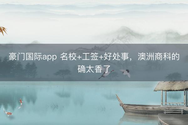 豪门国际app 名校+工签+好处事,澳洲商科的确太香了