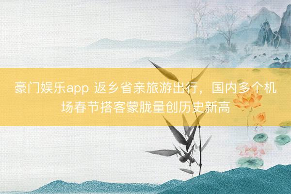 豪门娱乐app 返乡省亲旅游出行，国内多个机场春节搭客蒙胧量创历史新高